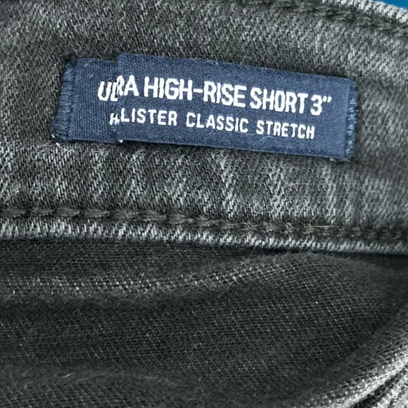 Hollister 7 28 Gray Black Stretch Ultra High Rise Denim Jean Shorts‎ 3" Inseam - Picture 5 of 6